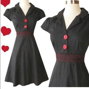 Ruby Rox Retro Pinup Polka Dot Dress